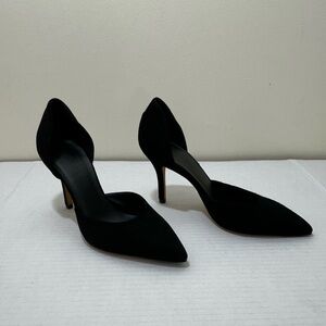 Vince Black Suede Leather D’Orsay Pointed Toe Pumps Sz 7M | Made in Italy